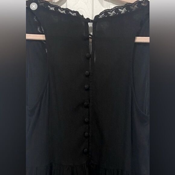 Kendall and Kylie pleated lace sleeveless black mini dress or top size S - Picture 3 of 12